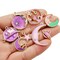 24 Pieces Assorted Gold Plated Enamel Cat Moon Star Celestial Charm Pendant DIY for Earrings Necklace Bracelet Jewelry Making and Crafting (M582-Purple)